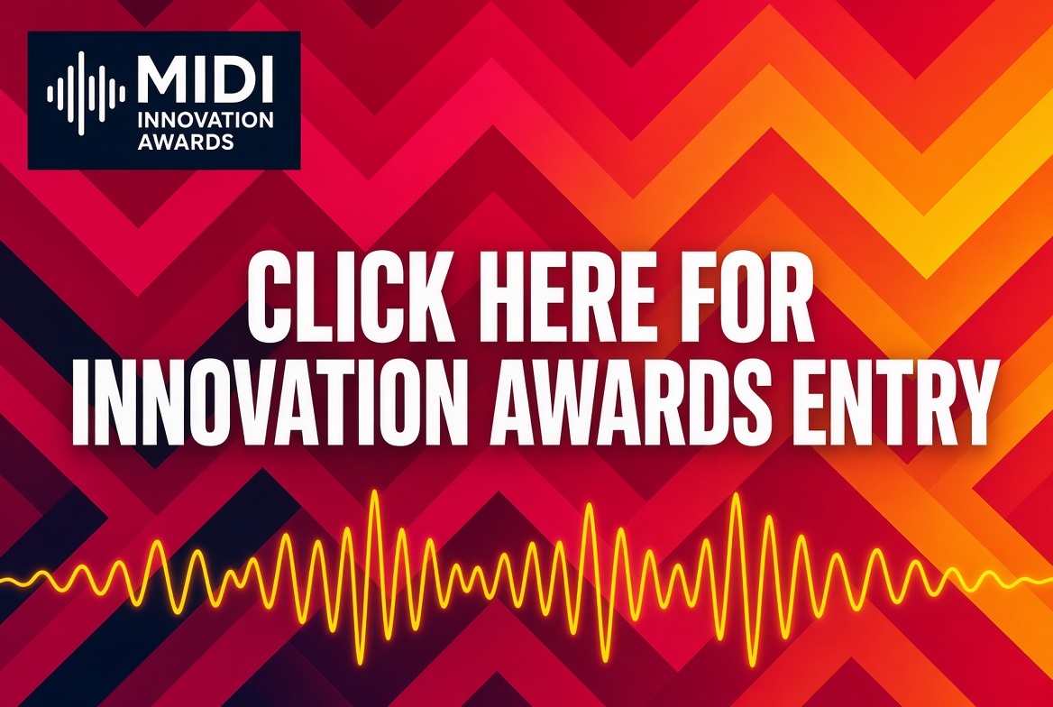 MIDI Innovation Awards graphic inviting visitors to click for the Innovation Awards entry
